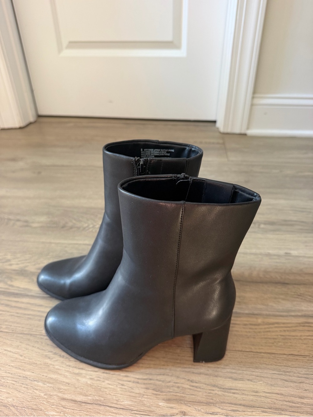 a new day Black Mid-Calf Block Heel Ankle Boots